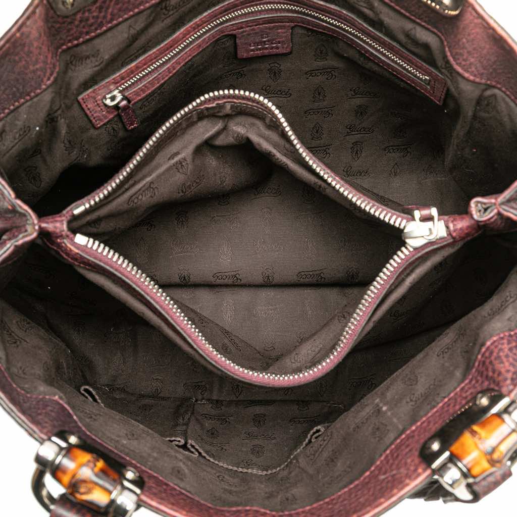 Gucci Guccissima Trimmed Leather Bamboo Libeccio Tote - 4