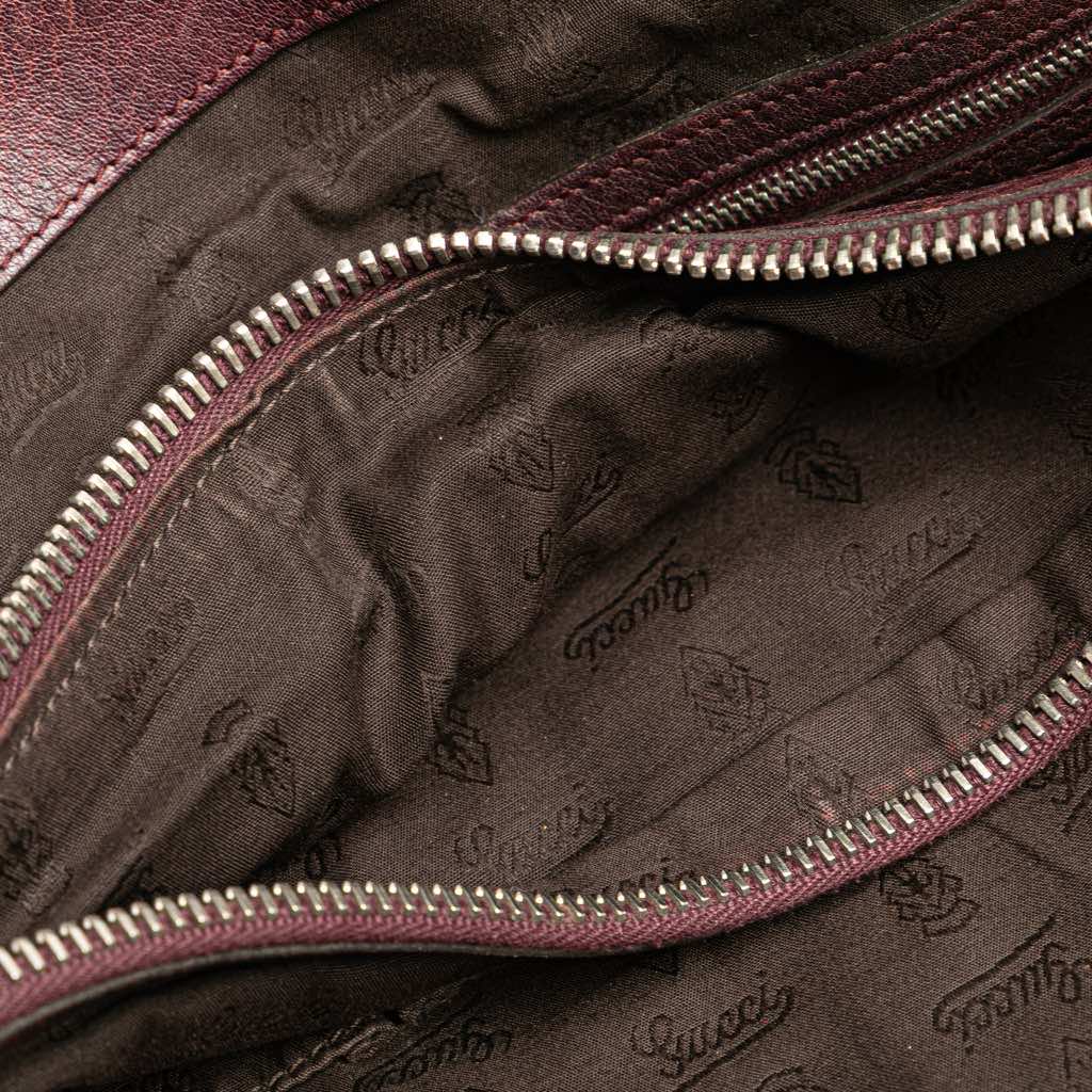 Gucci Guccissima Trimmed Leather Bamboo Libeccio Tote - Side view