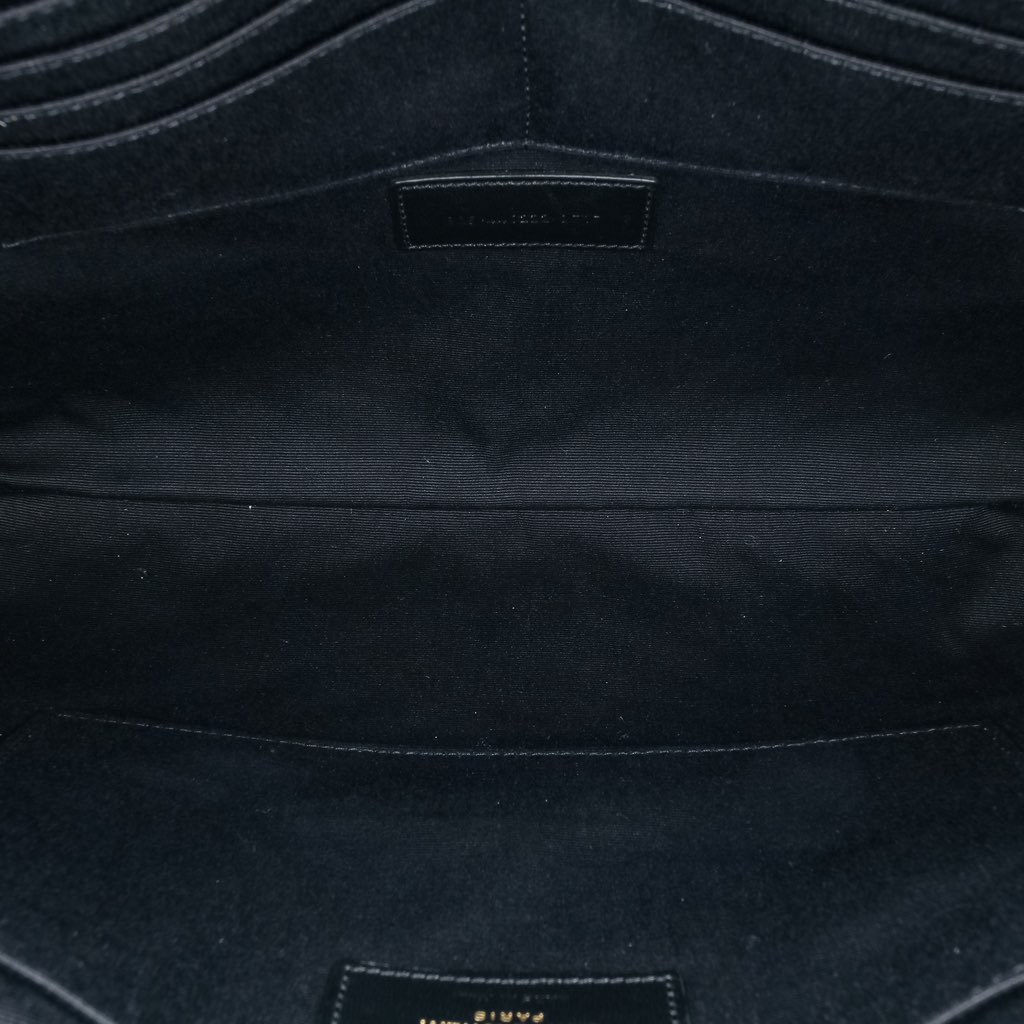 Saint Laurent Leather Chevron Monogram Document Holder - 4