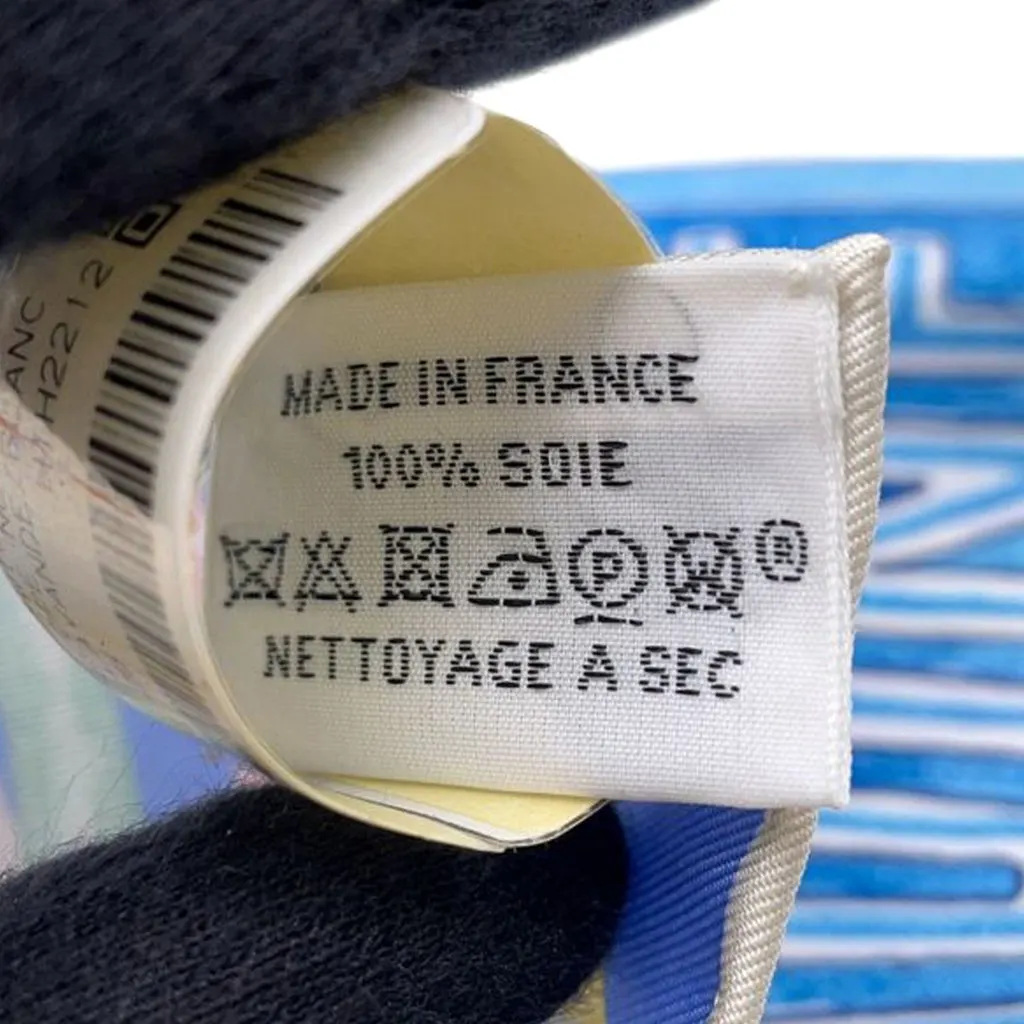 Hermès Gavroche Chevaloscope Neon Pointille Silk Scarf Blue Silk Good - Inside View