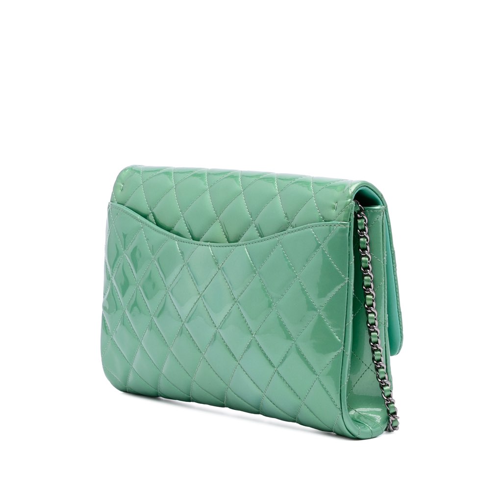 Chanel Quilted Patent New Clutch on Chain - 2