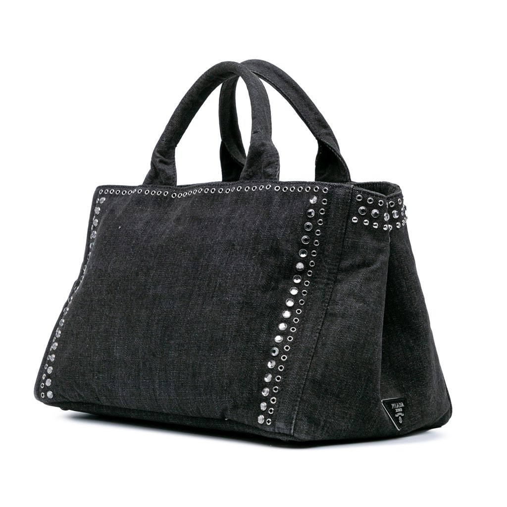 Prada Denim Canapa Bijoux Satchel - 2