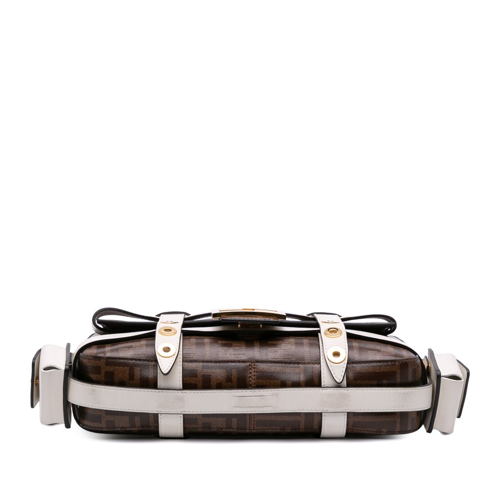Fendi Zucca Glazed Fabric Cage Baguette Satchel - Image 6