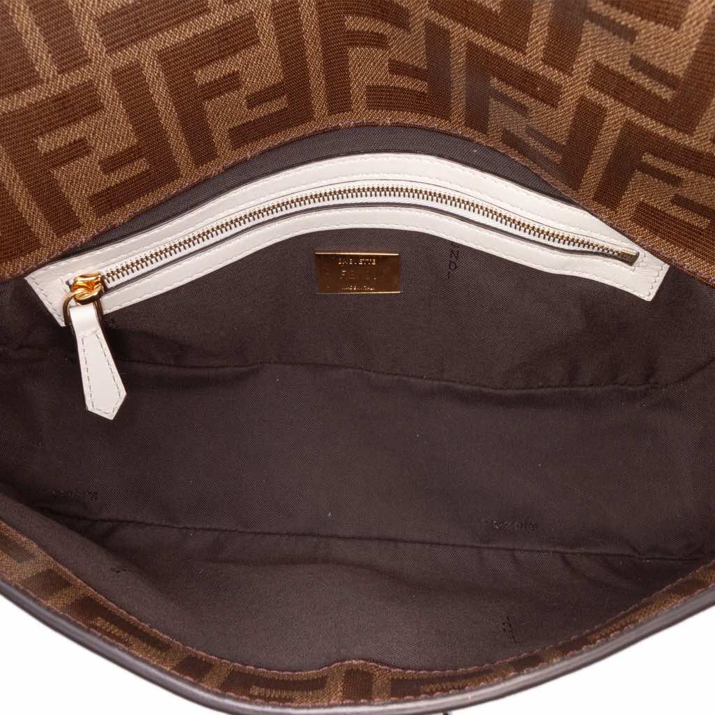 Fendi Zucca Glazed Fabric Cage Baguette Satchel - 4