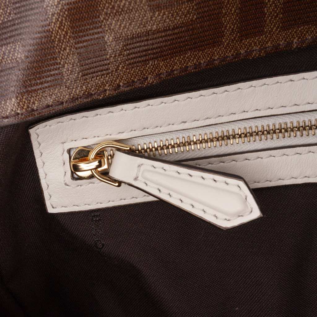 Fendi Zucca Glazed Fabric Cage Baguette Satchel - Detail 1