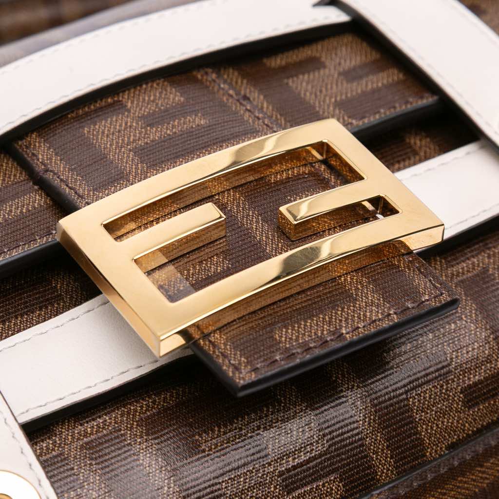Fendi Zucca Glazed Fabric Cage Baguette Satchel - Detail 2