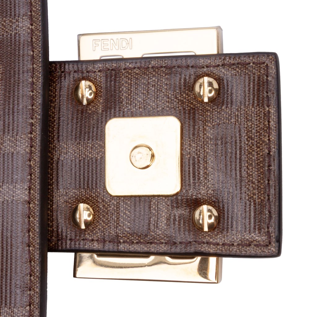 Fendi Zucca Glazed Fabric Cage Baguette Satchel - Image 11