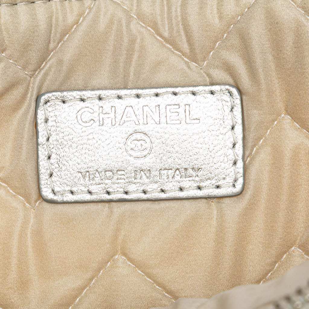 Chanel Medium Metallic Chevron Calfskin O Case Clutch - Side view
