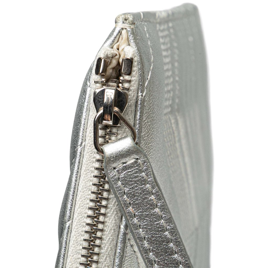 Chanel Medium Metallic Chevron Calfskin O Case Clutch - Image 10