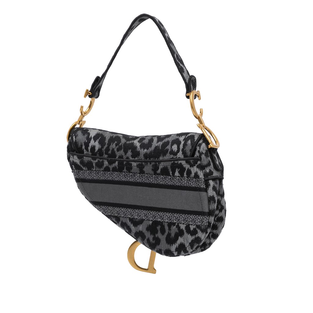 Dior Mizza Embroidered Canvas Leopard Saddle Bag - 2