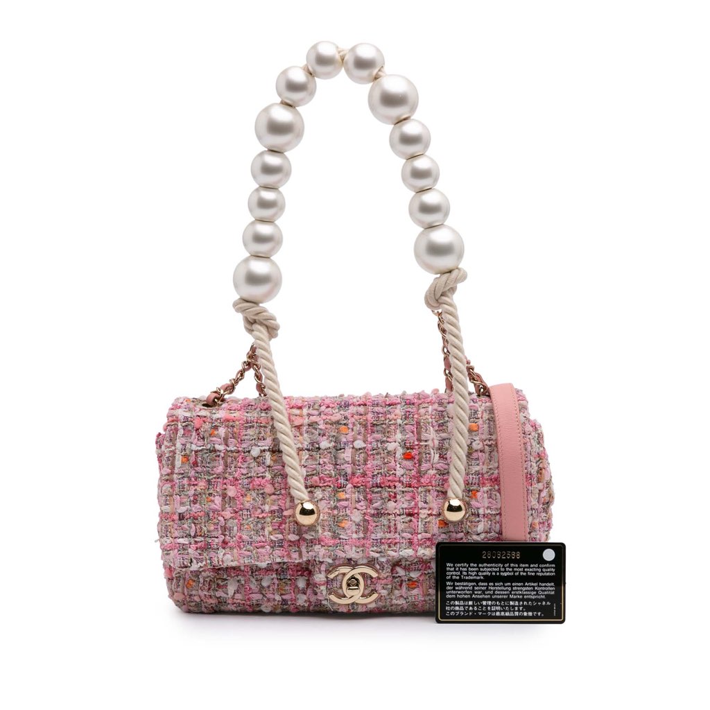 Chanel Mini Tweed Pearl Top Handle Flap - Image 14