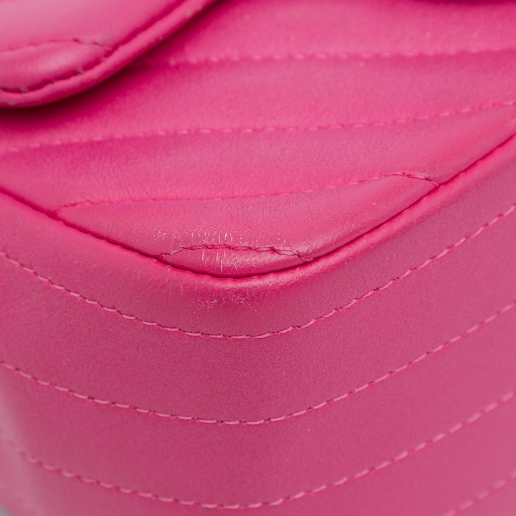 Chanel Mini Square Classic Chevron Lambskin Single Flap - Image 11