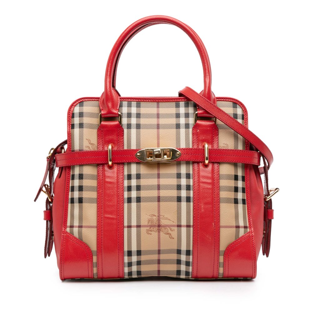 Burberry Haymarket Check Coated Canvas Minford Portrait Satchel