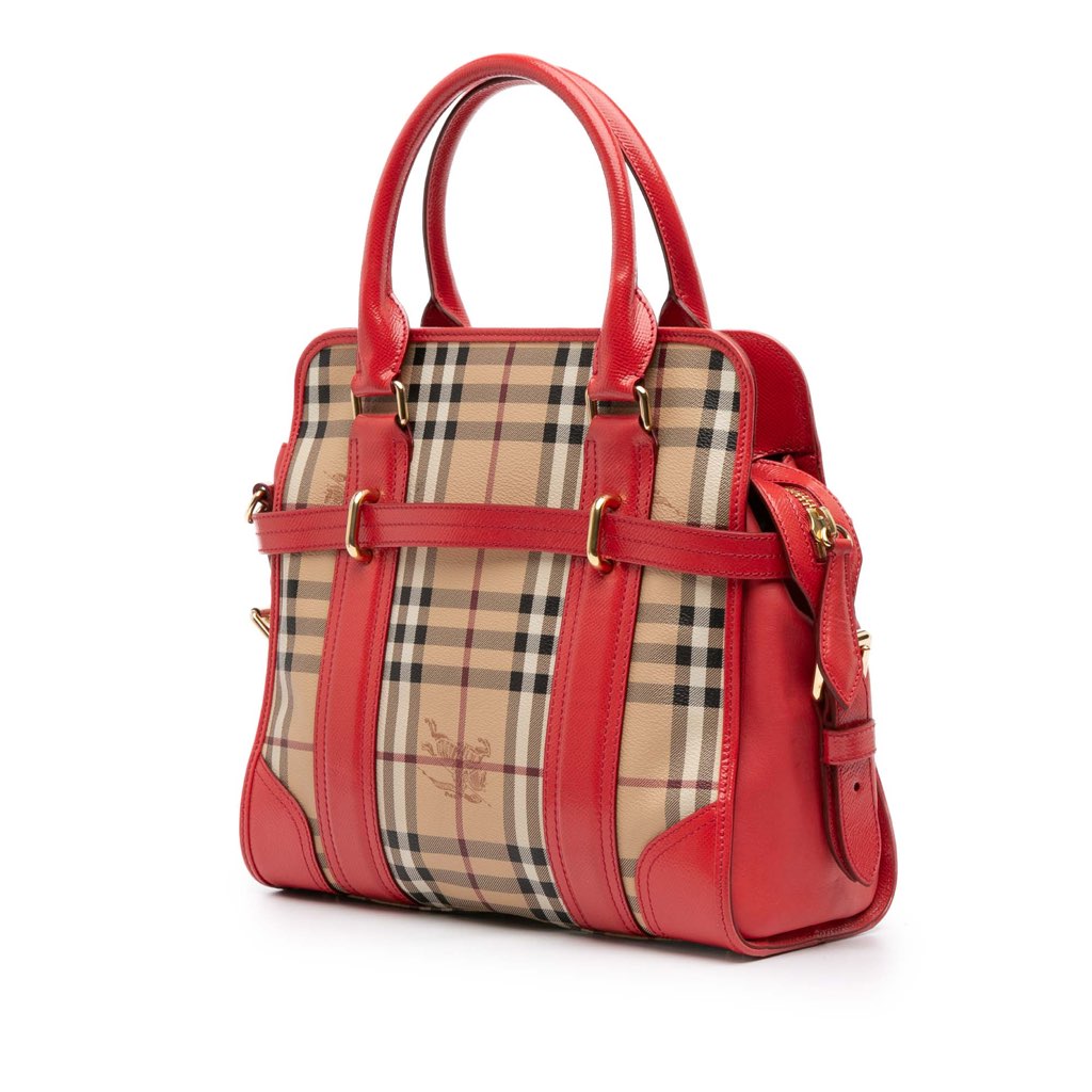 Burberry Haymarket Check Coated Canvas Minford Portrait Satchel - 2