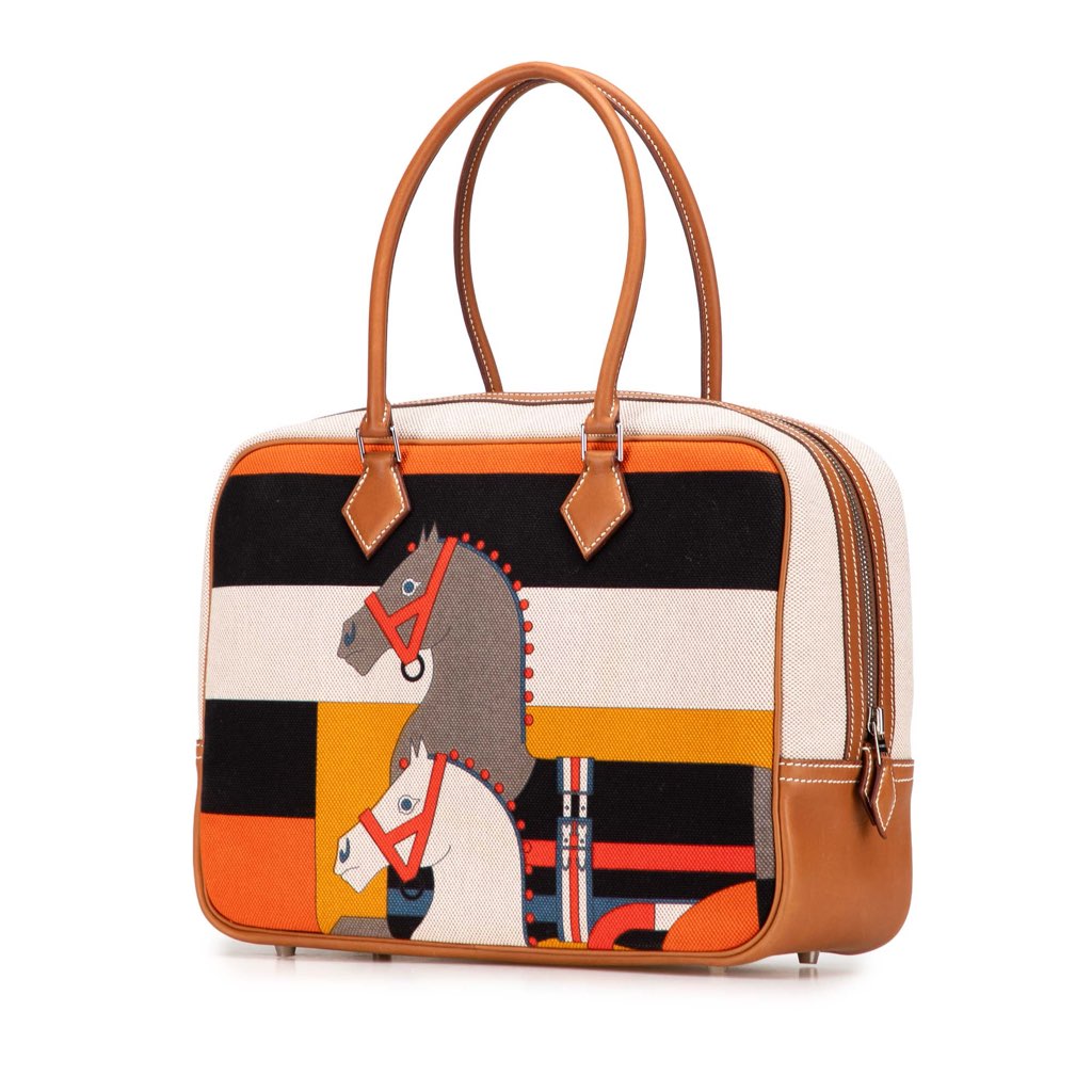 Hermès Barenia and Toile Rocobar Plume 32 - 2