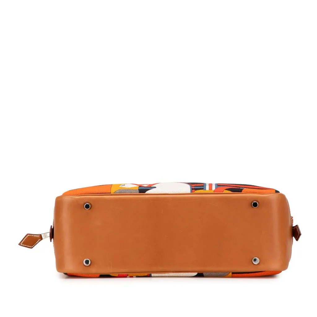 Hermès Barenia and Toile Rocobar Plume 32 Brown Canvas Good - Inside View