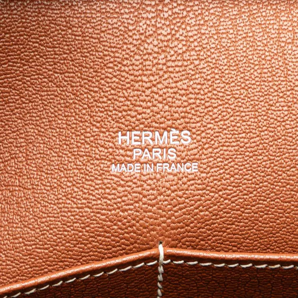 Hermès Barenia and Toile Rocobar Plume 32 Brown Canvas Good - Box View