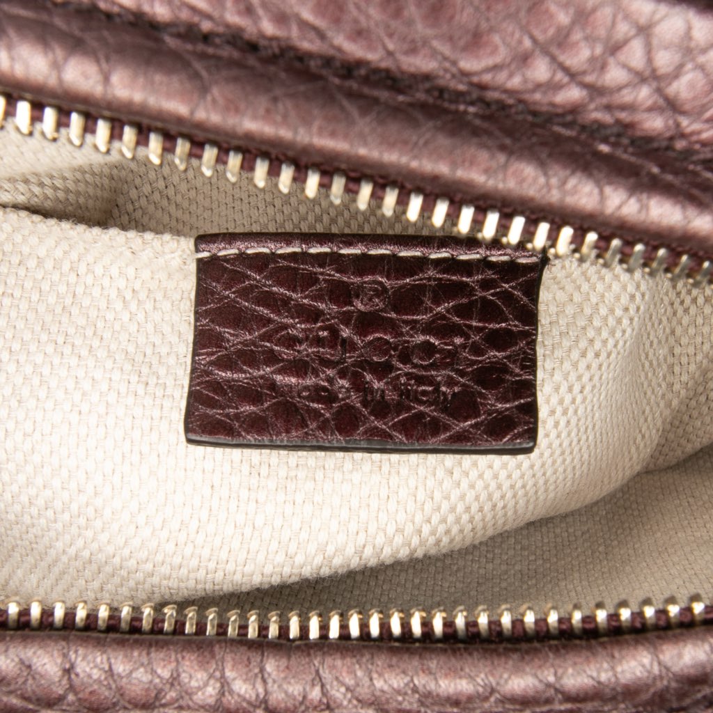 Gucci Mini Metallic Pebbled Calfskin Soho Chain Crossbody - Side view