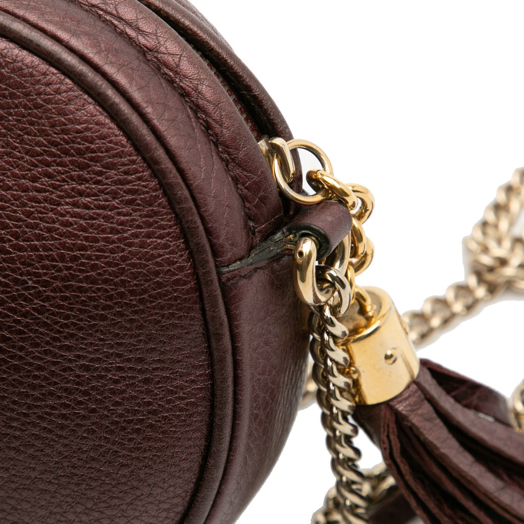 Gucci Mini Metallic Pebbled Calfskin Soho Chain Crossbody - Detail 2
