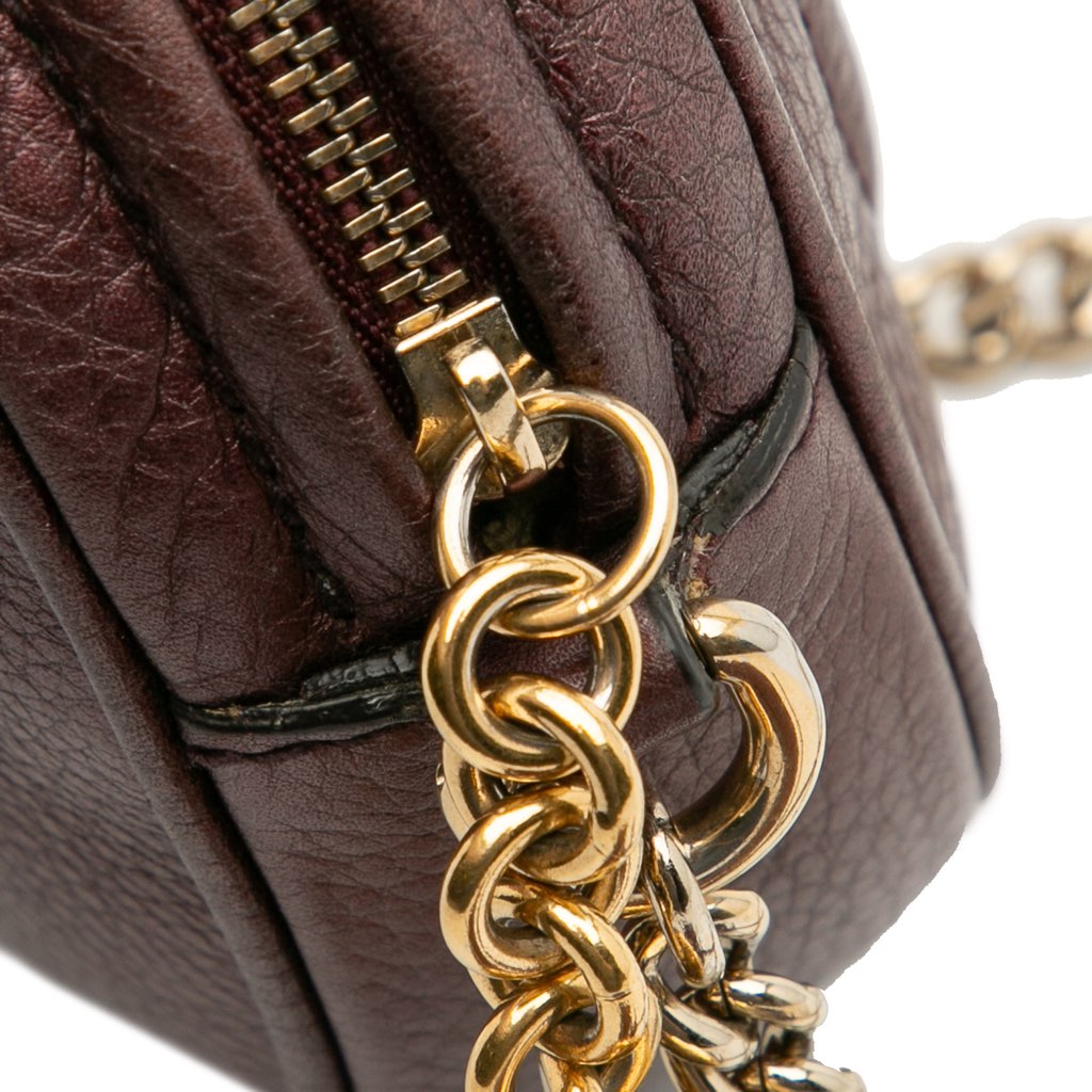 Gucci Mini Metallic Pebbled Calfskin Soho Chain Crossbody - Image 10
