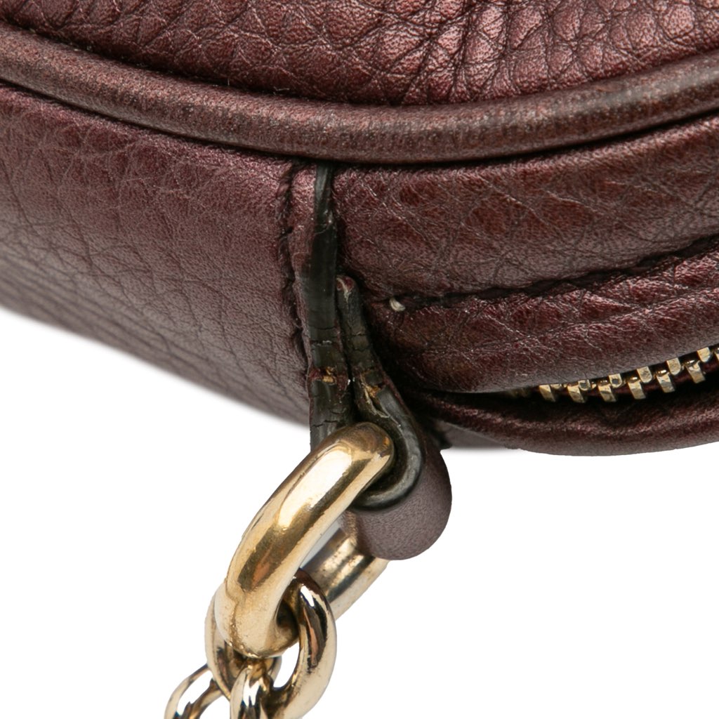 Gucci Mini Metallic Pebbled Calfskin Soho Chain Crossbody - Image 12