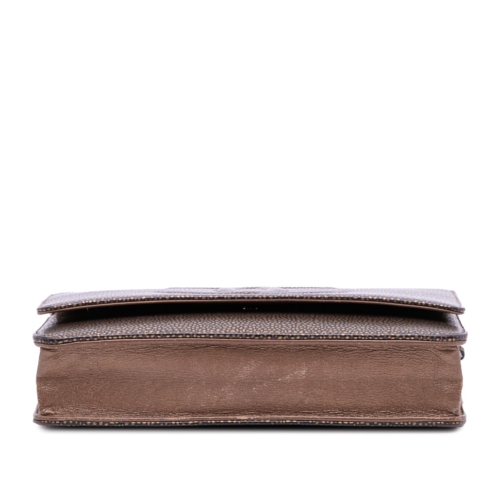 Chanel CC Metallic Caviar Wallet On Chain - 3