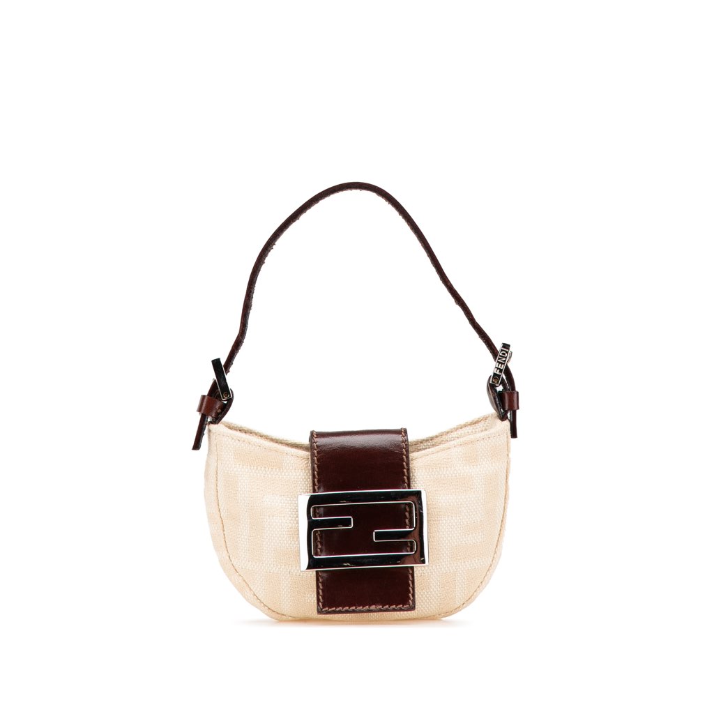 Fendi Mini Zucca Canvas Croissant Handbag