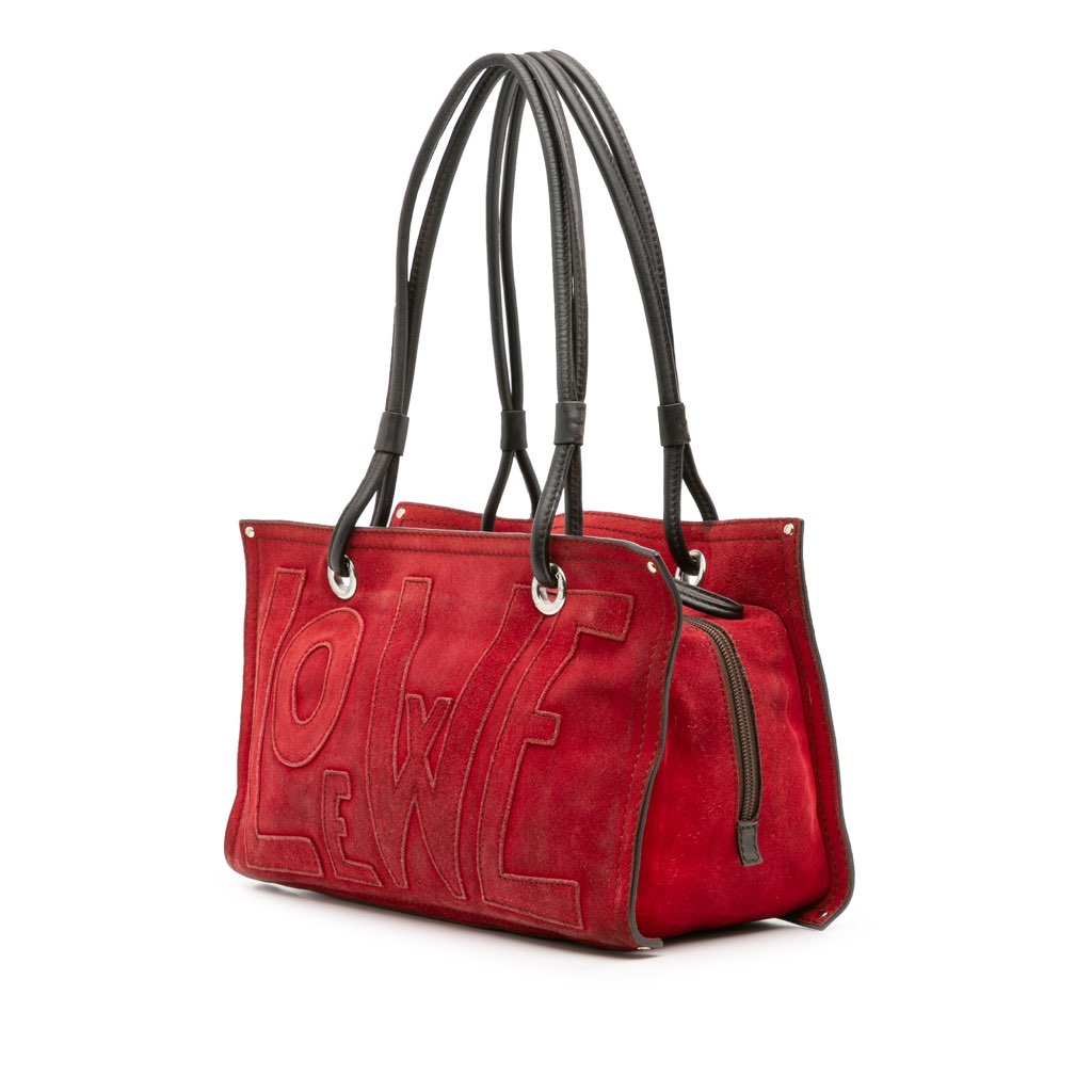 Loewe Anagram Suede Shoulder Bag - Back view