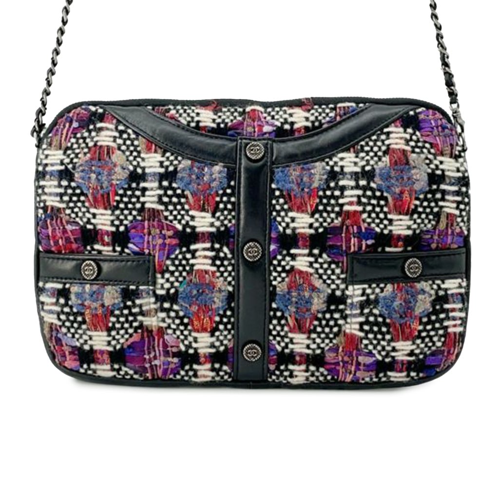 Chanel Small Tweed and Lambskin Girl Clutch on Chain