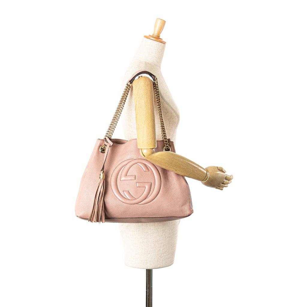 Gucci Medium Leather Soho Chain Tote - Image 15