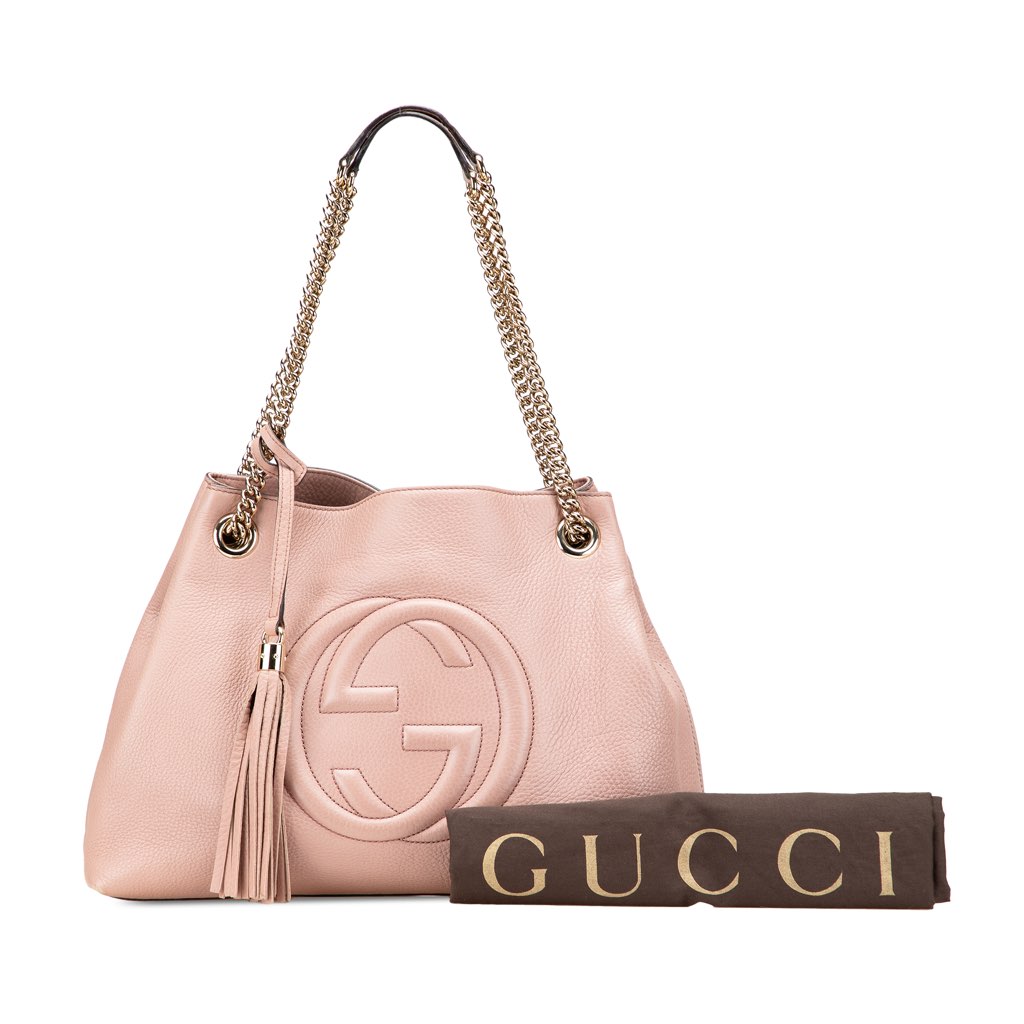 Gucci Medium Leather Soho Chain Tote - Image 16
