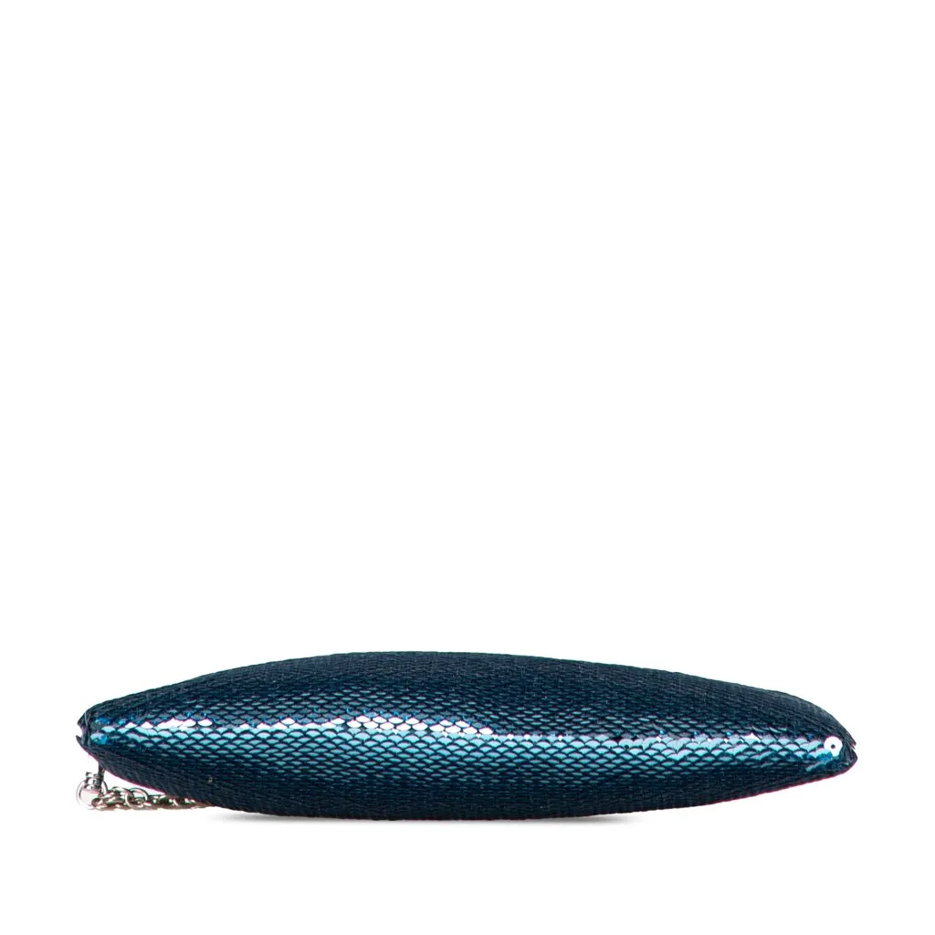 Miu Miu Sequin Clutch Blue Good - Inside View