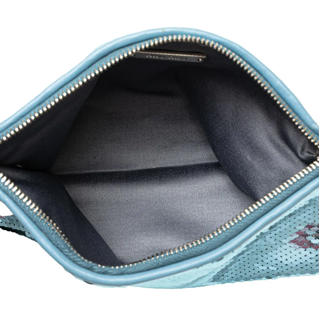 Miu Miu Sequin Clutch Blue Good - Model View