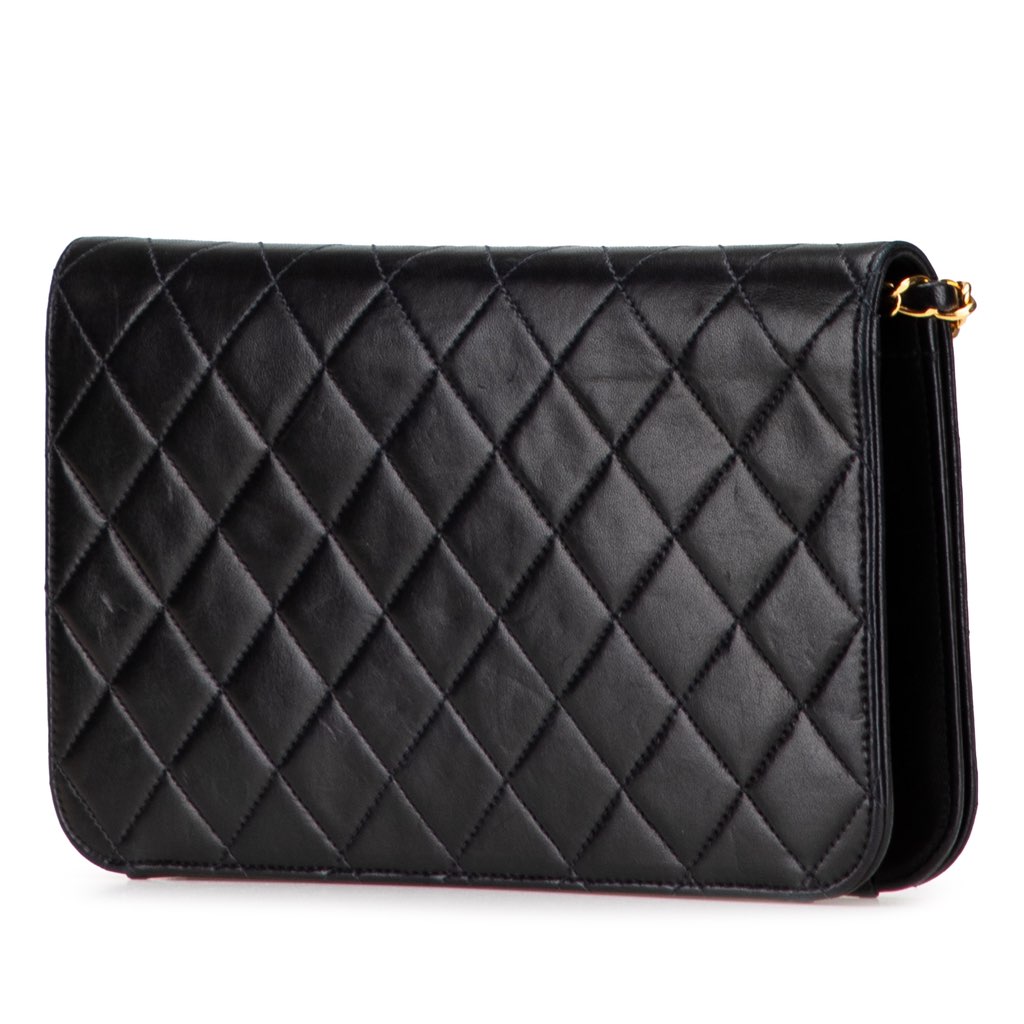 Chanel CC Quilted Lambskin Full Single Flap - Back view
