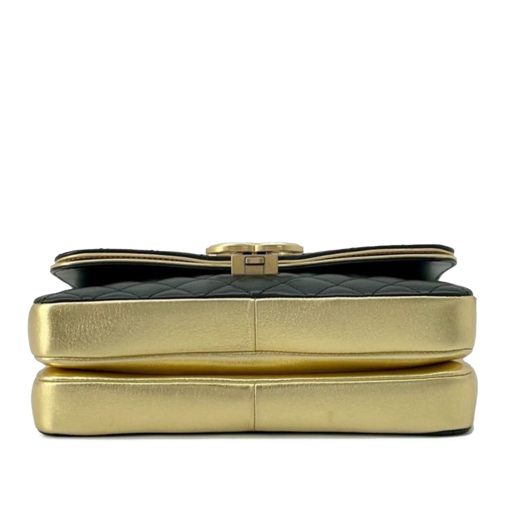 Chanel Medium Quilted Metallic Lambskin CC Chic Double Flap - Image 6