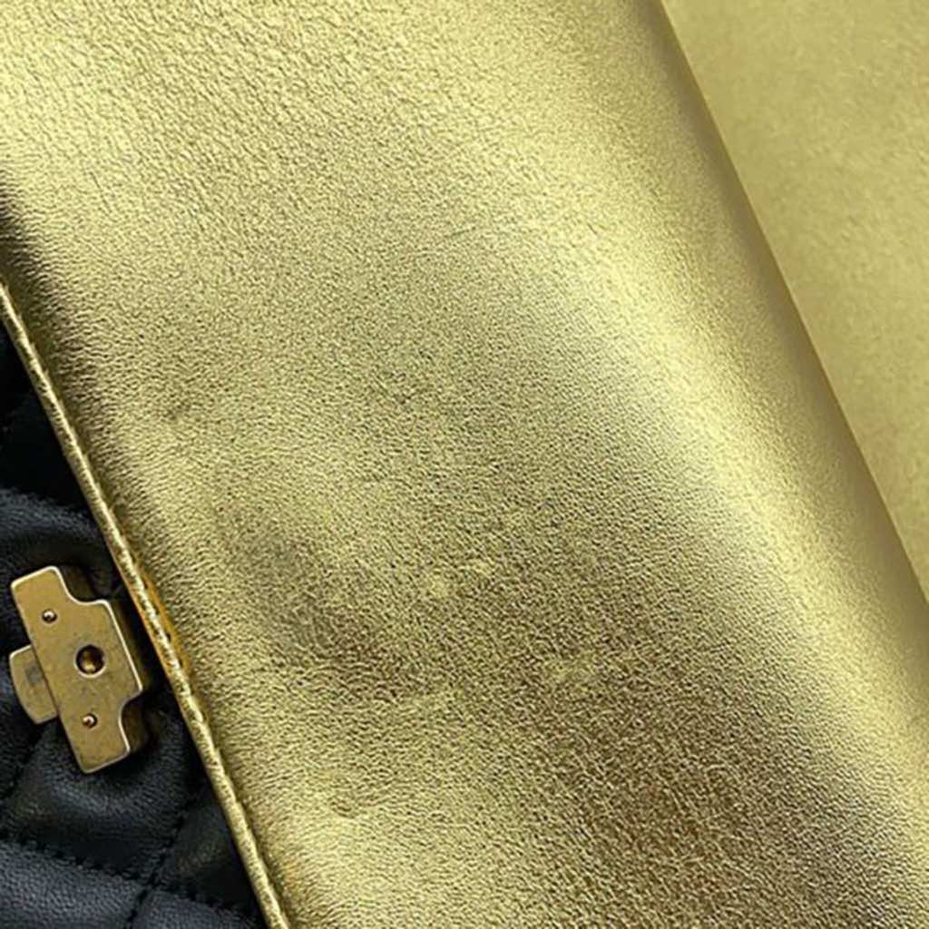 Chanel Medium Quilted Metallic Lambskin CC Chic Double Flap - Image 10