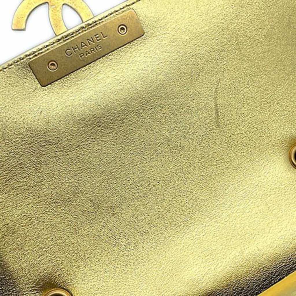 Chanel Medium Quilted Metallic Lambskin CC Chic Double Flap - Image 12