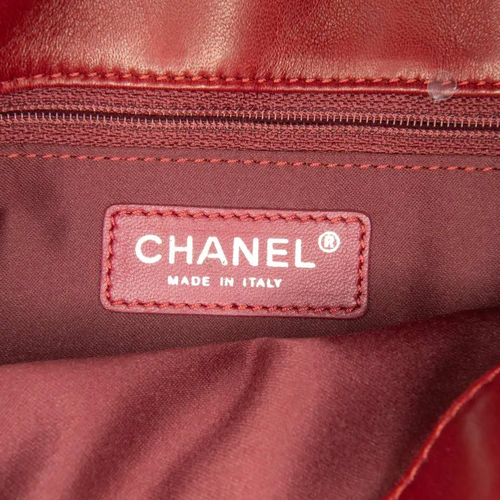 Chanel Medium Quilted Lambskin 3 Accordion Flap Red Leather Good - Box View