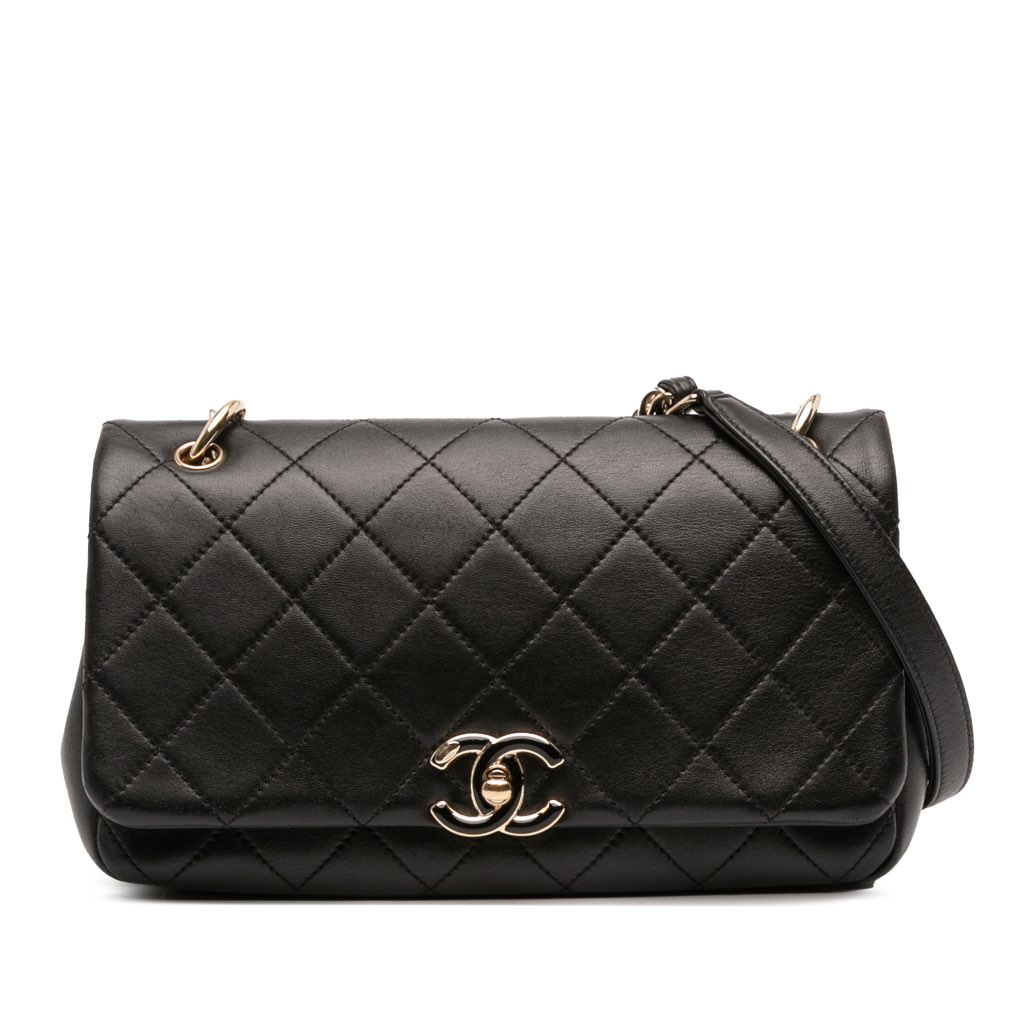 Chanel Large Lambskin Twist Chain Enamel CC Flap