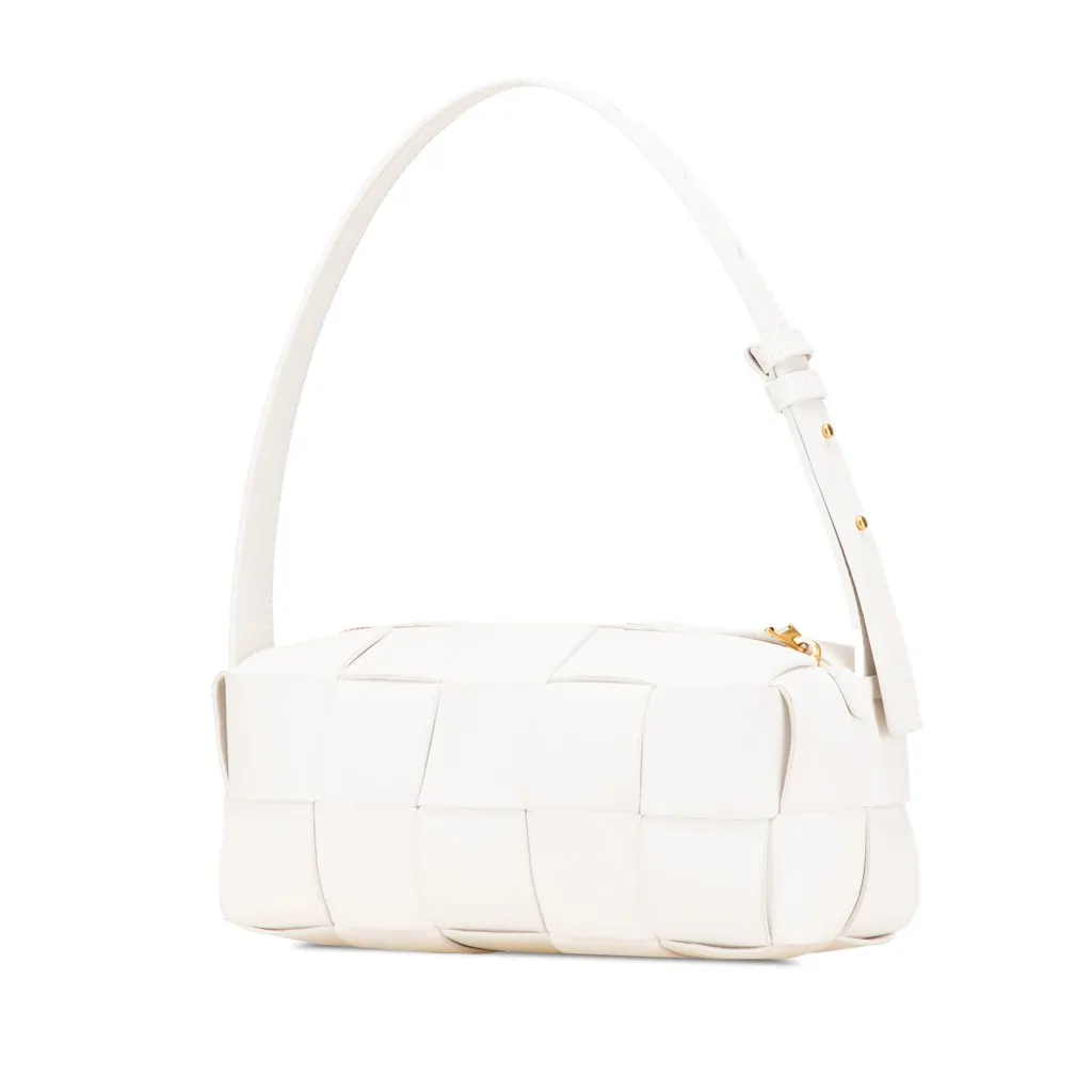 Bottega Veneta Small Lambskin Intrecciato Brick Cassette White Leather Very good - Back View