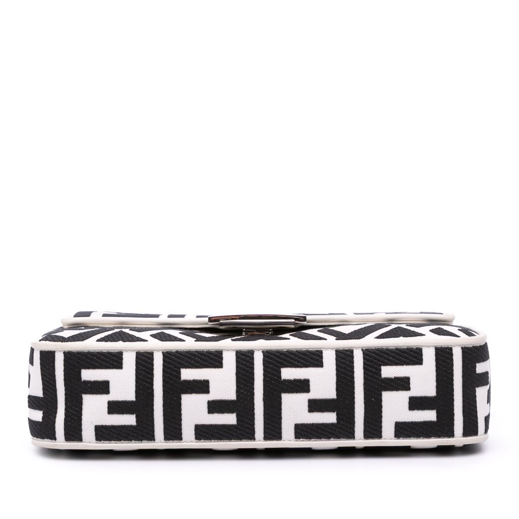 Fendi Zucca Embroidered Canvas Baguette Satchel - Image 6