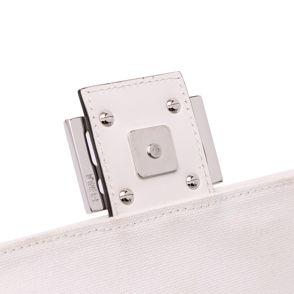 Fendi Zucca Embroidered Canvas Baguette Satchel - Detail 2