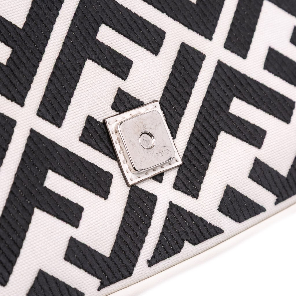 Fendi Zucca Embroidered Canvas Baguette Satchel - Image 10