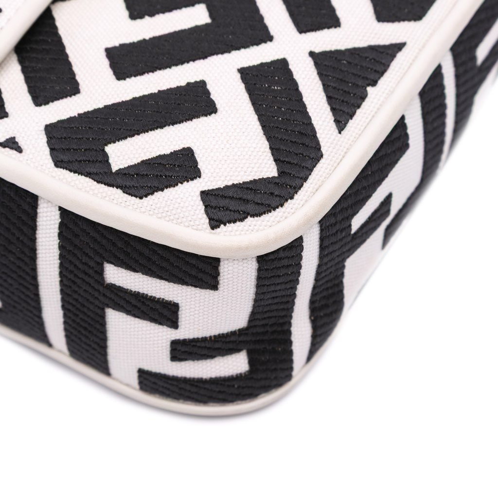 Fendi Zucca Embroidered Canvas Baguette Satchel - Image 11