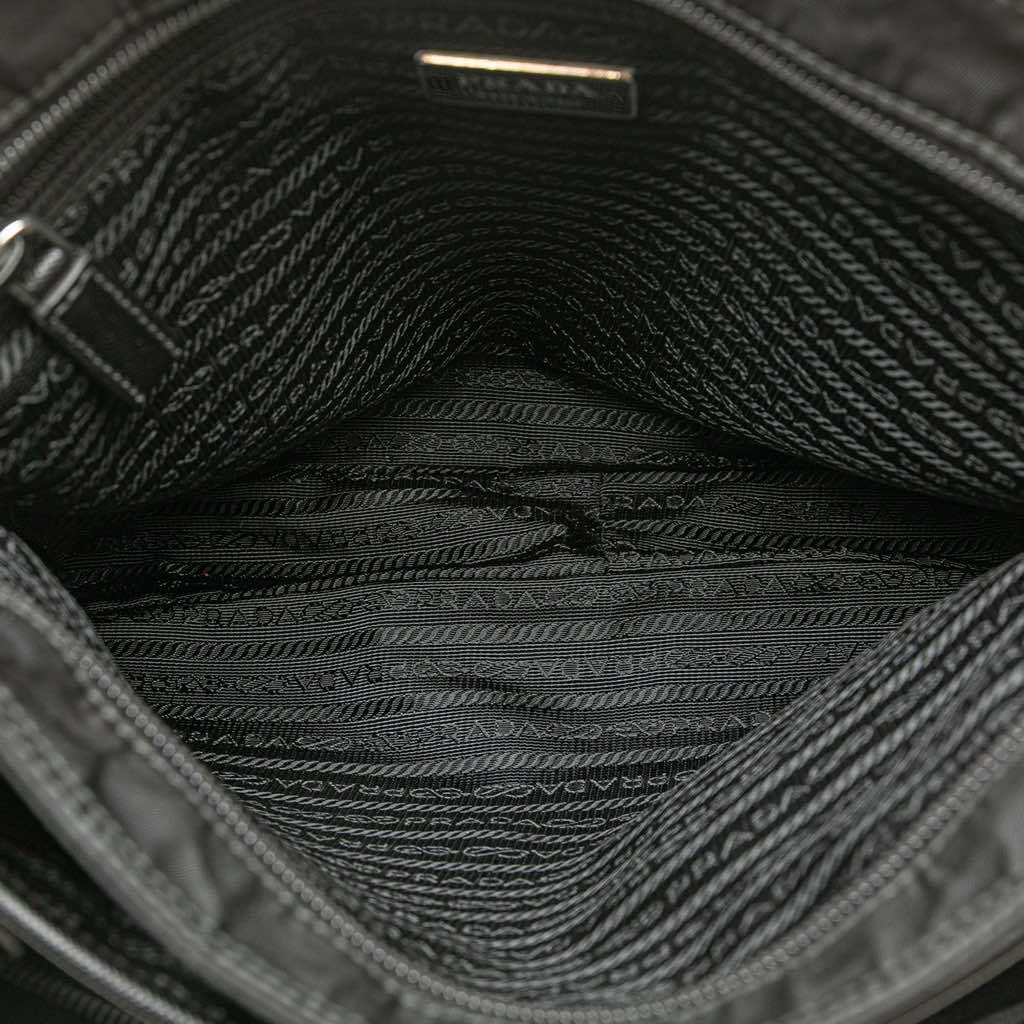 Prada Saffiano Trimmed Tessuto Zip Top Crossbody - 4