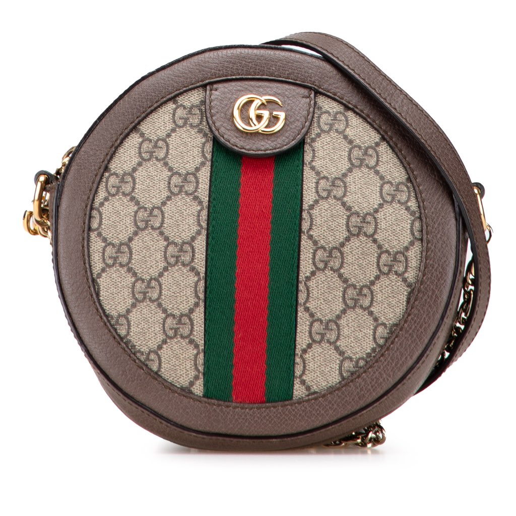 Gucci Mini GG Supreme Round Ophidia Crossbody