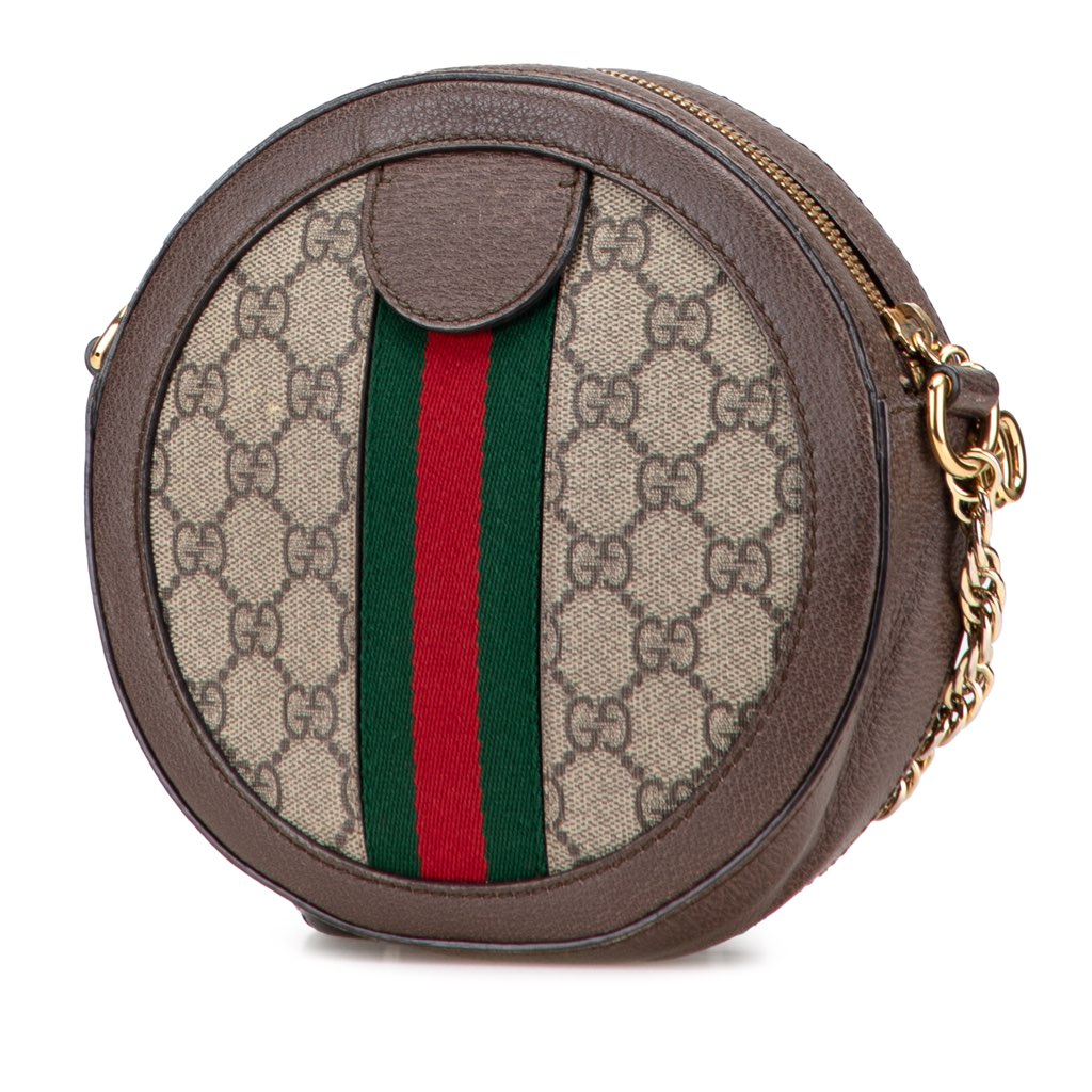 Gucci Mini GG Supreme Round Ophidia Crossbody - Back view