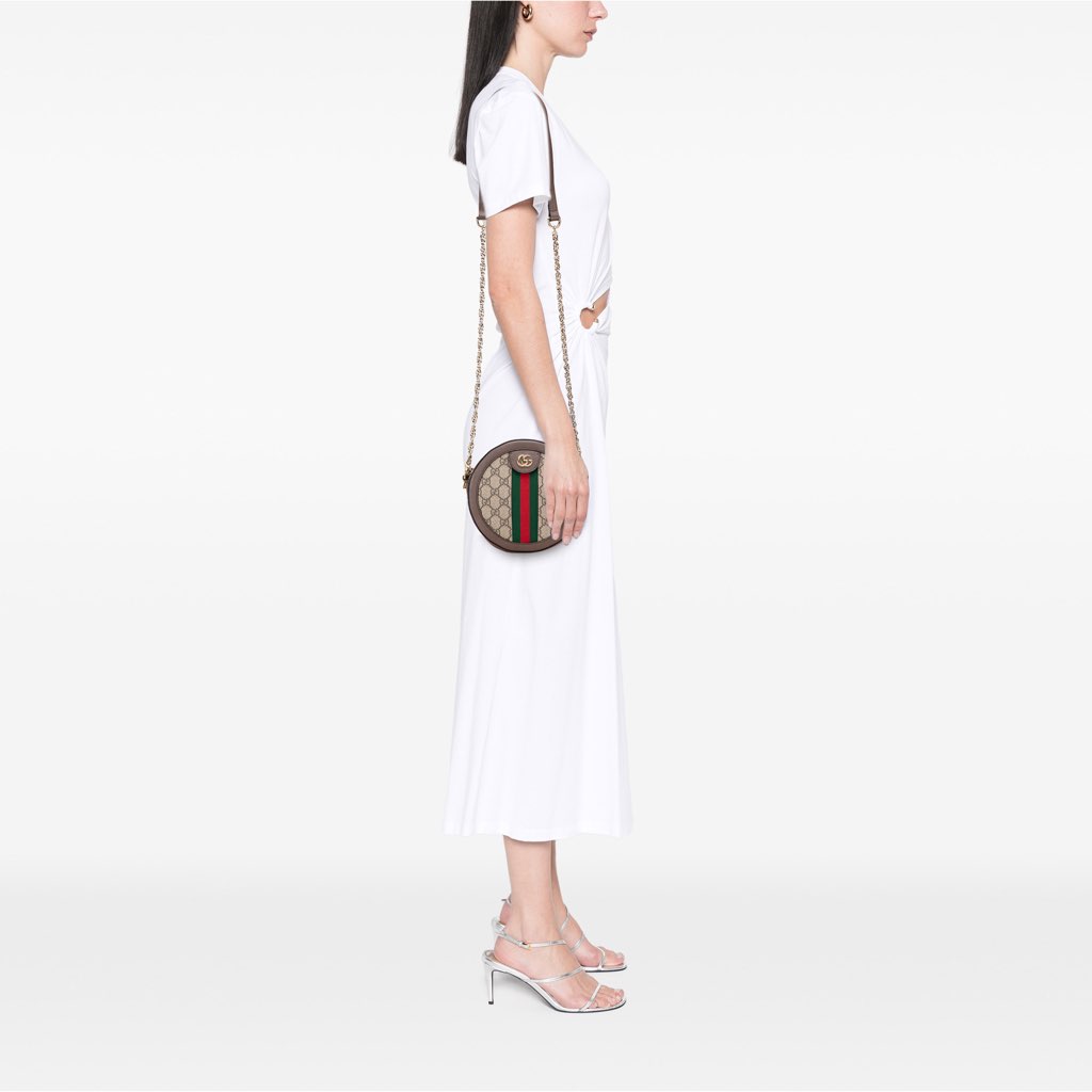 Gucci Mini GG Supreme Round Ophidia Crossbody - Image 13