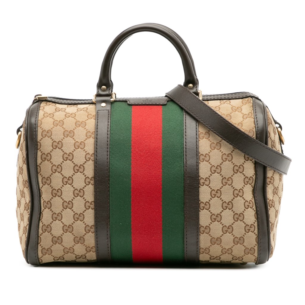 Gucci Medium GG Canvas Web Joy Boston Bag