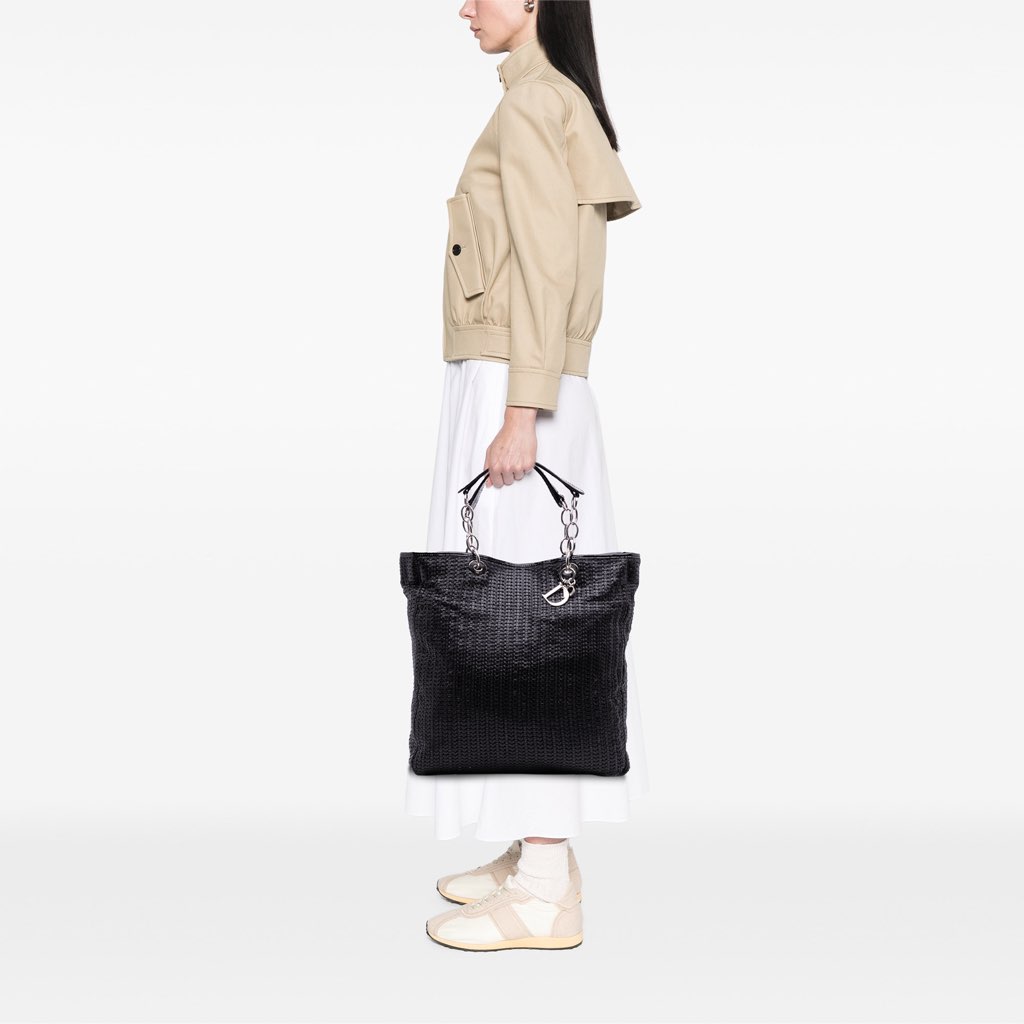 Dior Large Woven Lambskin Lady Dior Soft Shopping Tote - Image 13